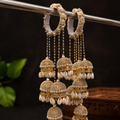 Exquisite Cowrie Shell & Golden Jhumka Kaleere
