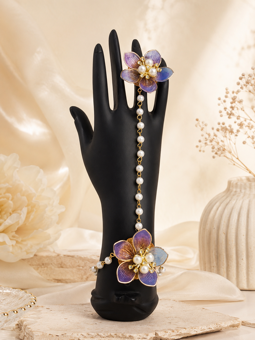 Lavender purple acrylic floral hathphool