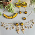 Handmade Floral Jewellery Set for Haldi, Mehendi & Wedding Functions